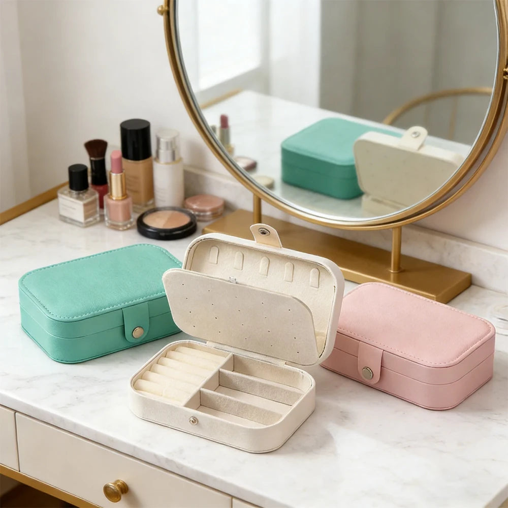 Portable Multi-Compartment Jewelry Box