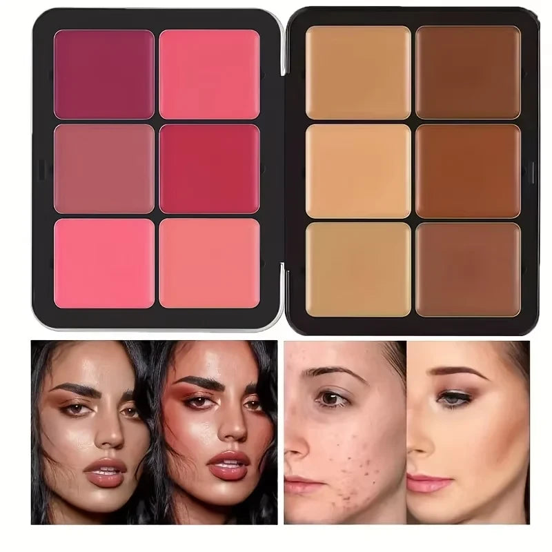 Twelve Color Concealer Blush Palette