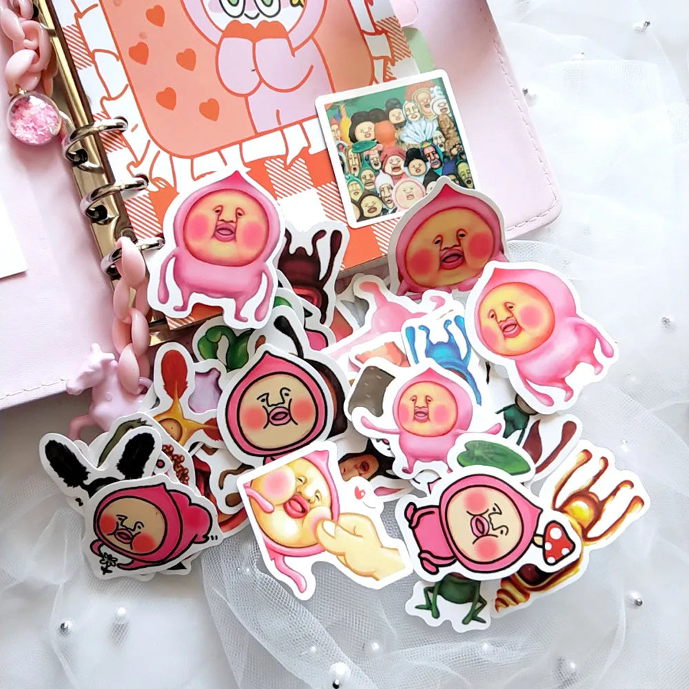 Mini 2-3CM 40Pcs Hand Account Cartoon Kobito Stickers Waterproof Laptop Motorcycle Luggage Snowboard Fridge Sticker
