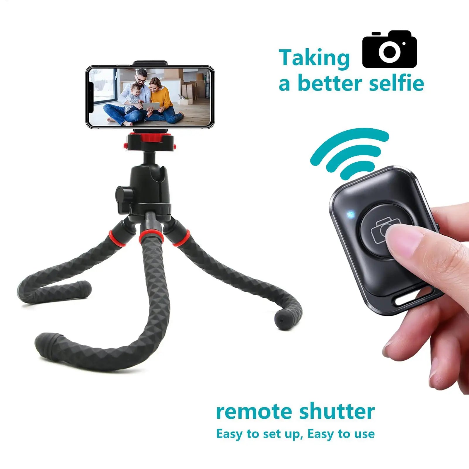 Wireless Remote Shutter Phone Remote Control Selfie Clicker Blue-tooths Selfie Tripod Stick For Outdoor Live Streaming