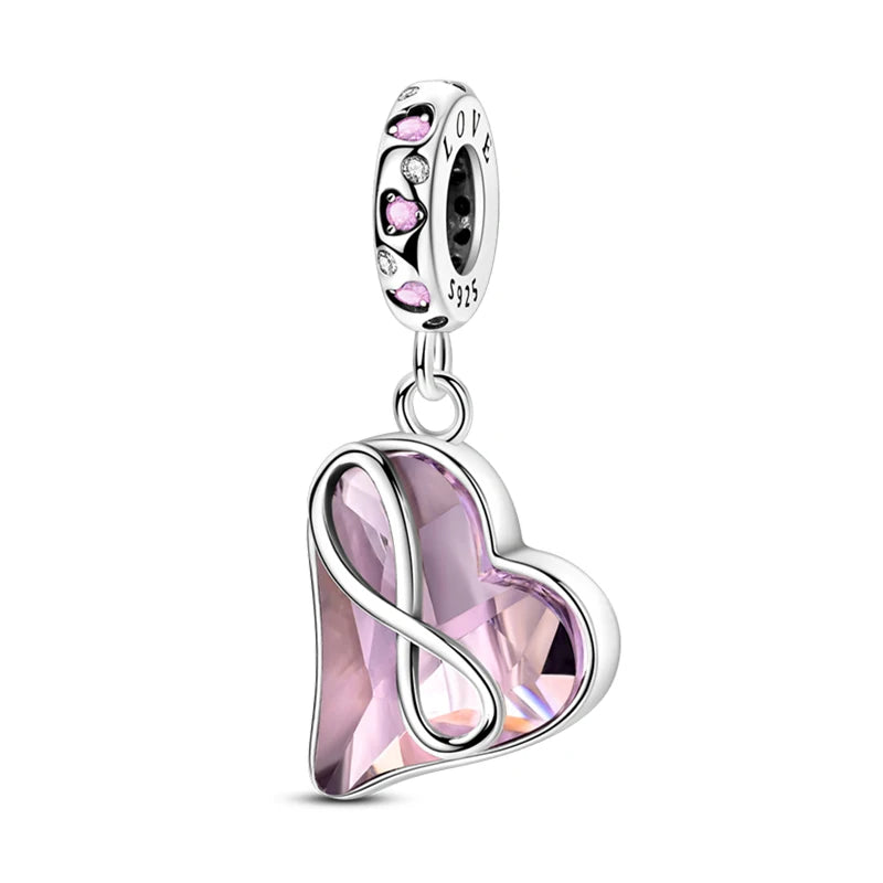 Fit 3mm Bracelets 925 Sterling Silver Tulip Family Embrace Heart Charms Beads DIY Fine Jewelry Gift Making For Women