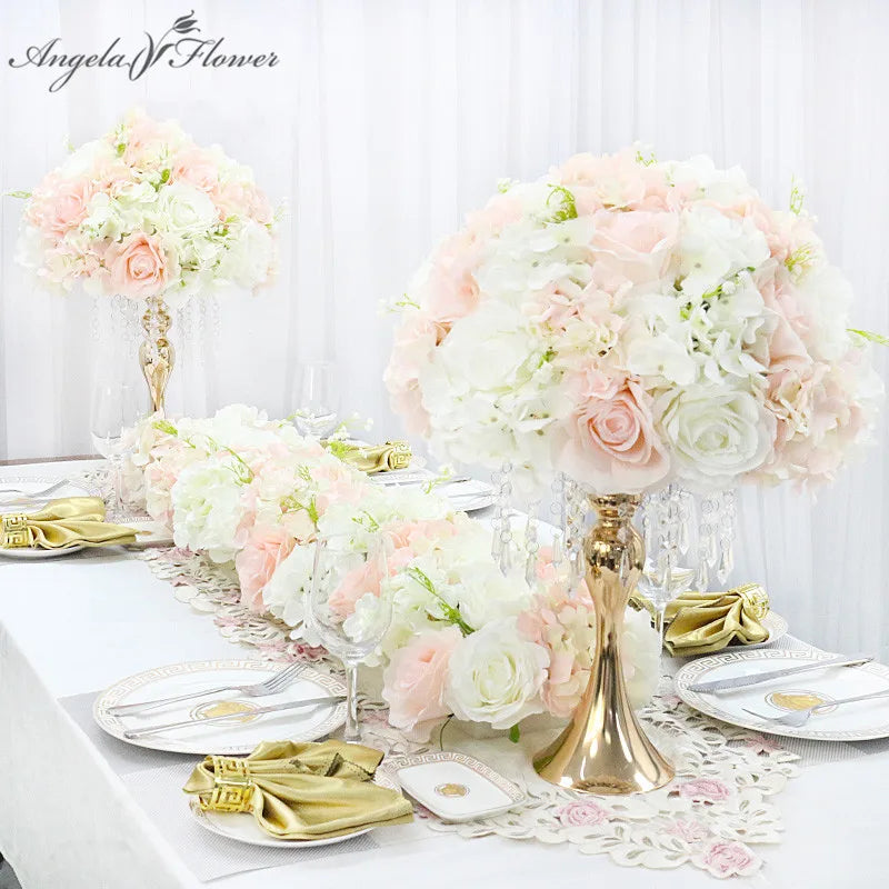 Artificial Flower Arrangement Silk Gypsophila Babysbreath Floral Row Decor For Wedding Backdrop Party Supplies Props  50/100CM