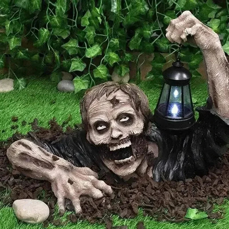 1pc Halloween Zombie lantern Crawling Horror Decor garden Scary Led Lights atmosphere Decoration with light sculpture Ornaments