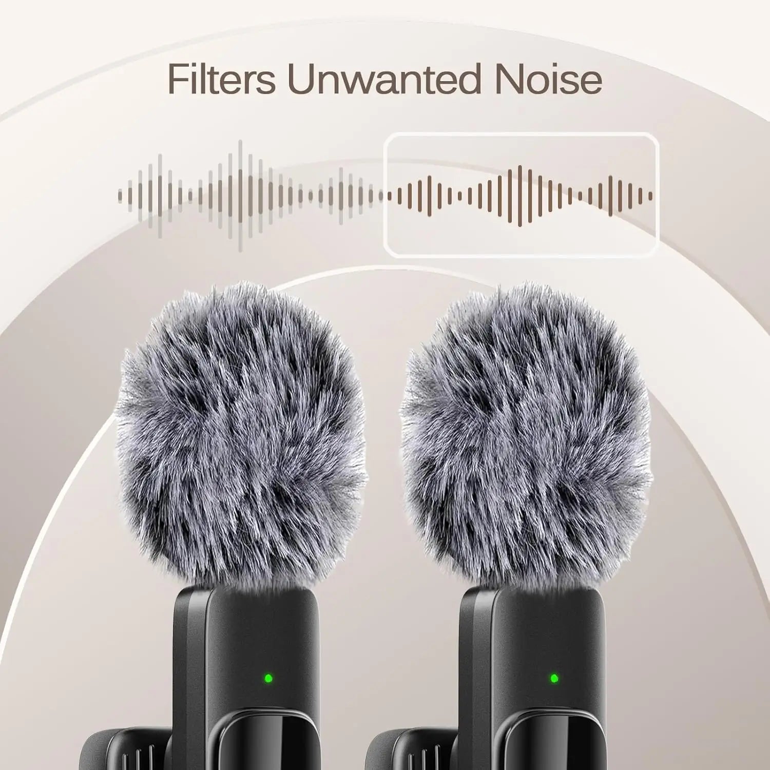 2 Pack Lavalier Microphone for Video Recording, Wireless Mini Microphone for iPhone, iPad, Android, iPhone Mic Crystal Clear