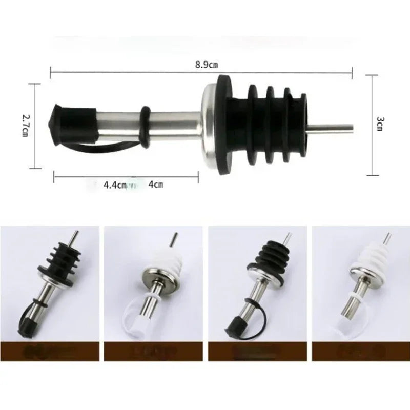 Hot Sale Household Practical Stainless steel wine Olive Oil Pourer Dispenser Spout Glass Bottle Pourer Kitchen Accessories