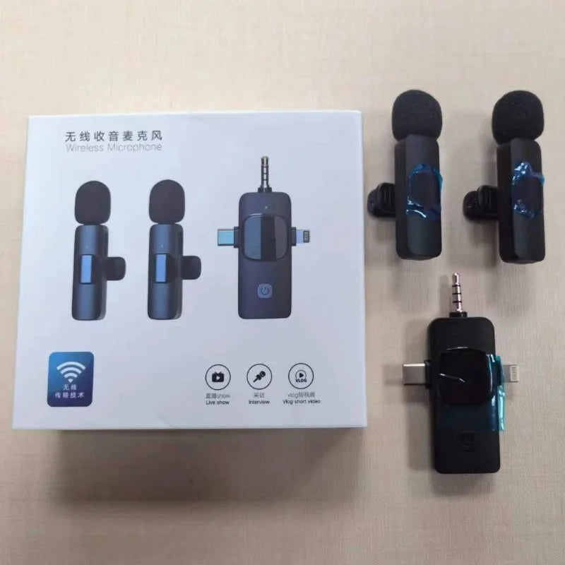 Wireless Lavalier Microphone for iPhone Android USB-C Microphone with Noise Reduction for Live Streaming Interviews mini mi