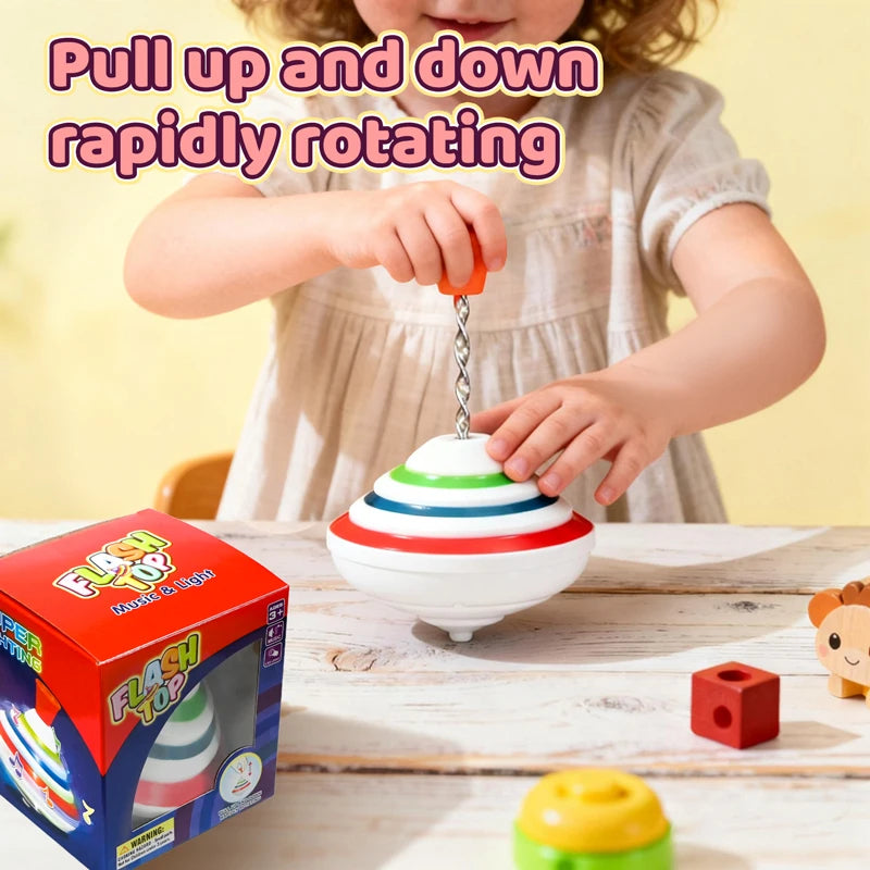 Classic Magic Spinning Tops Toy Music Light Gyro Children's Toys with LED Flash Light Music Funny Toys Kids Boys Birthday Gift