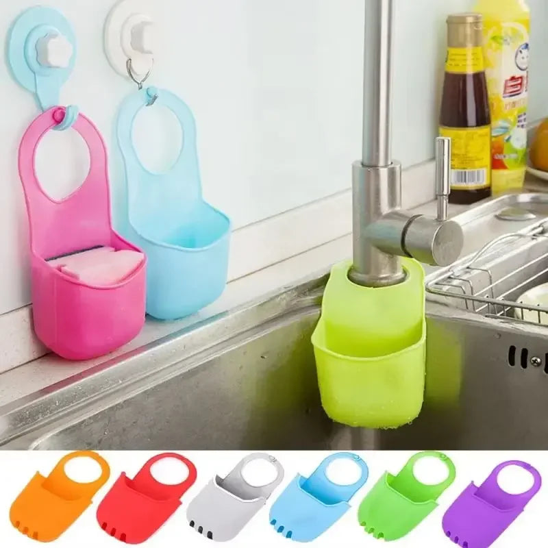 Kitchen Sink Drain Hanging Bag Bathroom Accessory Hanging Drain Bag Kitchen Sponge Soap Drain Silicone Hanging Bag