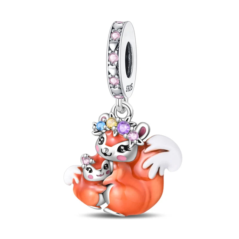 Fit 3mm Bracelets 925 Sterling Silver Tulip Family Embrace Heart Charms Beads DIY Fine Jewelry Gift Making For Women