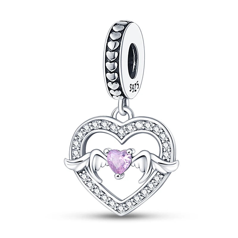 Fit 3mm Bracelets 925 Sterling Silver Tulip Family Embrace Heart Charms Beads DIY Fine Jewelry Gift Making For Women
