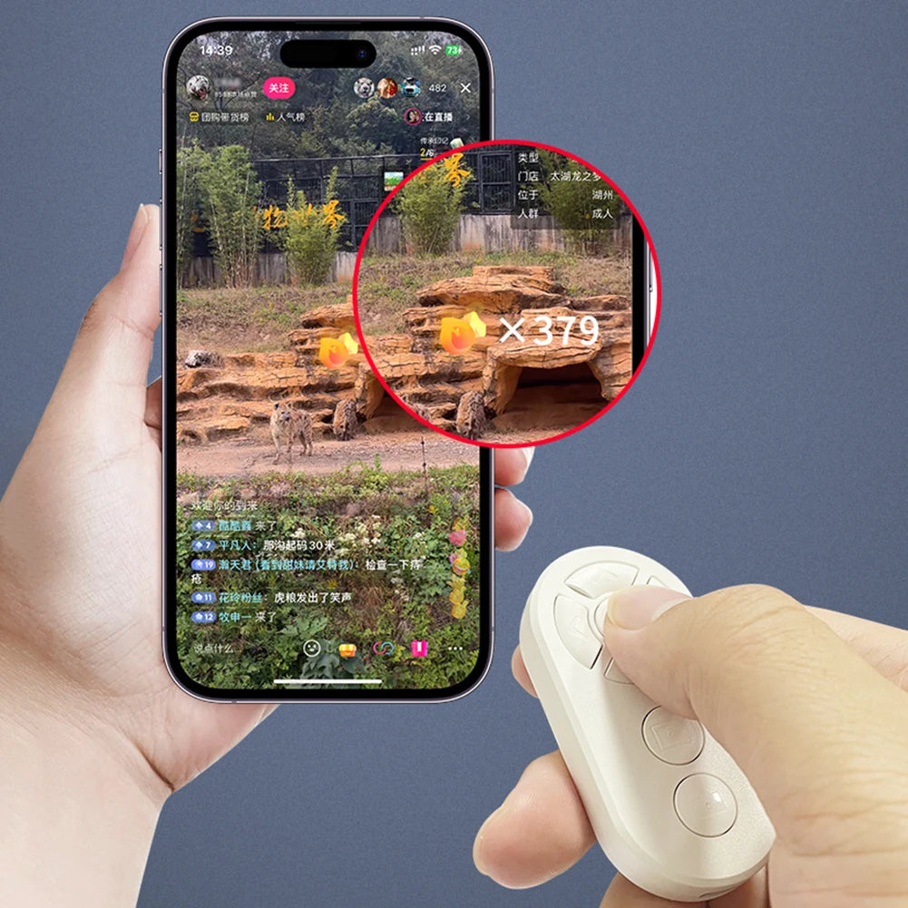 7 Buttons Remote Controller Rechargeable Bluetooth Smart Remote Selfie Stick Camera Controller for ios Android Photos and Videos