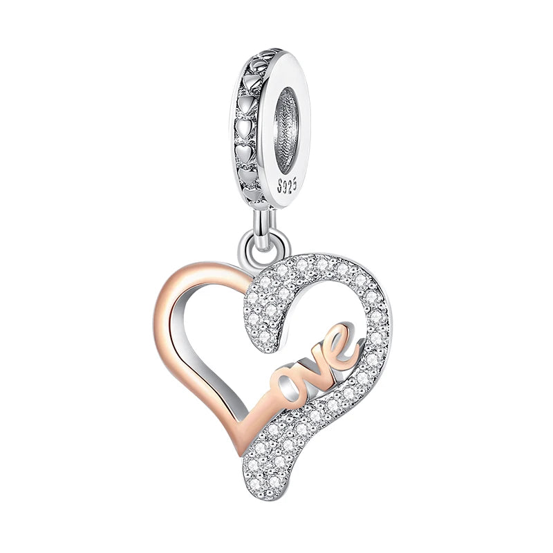 Fit 3mm Bracelets 925 Sterling Silver Tulip Family Embrace Heart Charms Beads DIY Fine Jewelry Gift Making For Women