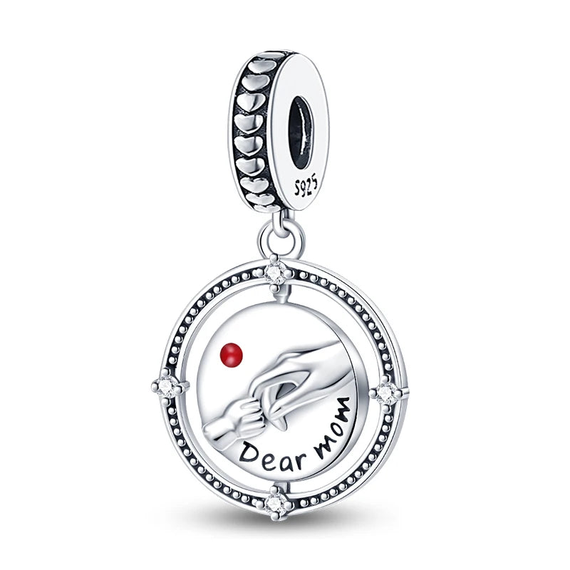 Fit 3mm Bracelets 925 Sterling Silver Tulip Family Embrace Heart Charms Beads DIY Fine Jewelry Gift Making For Women