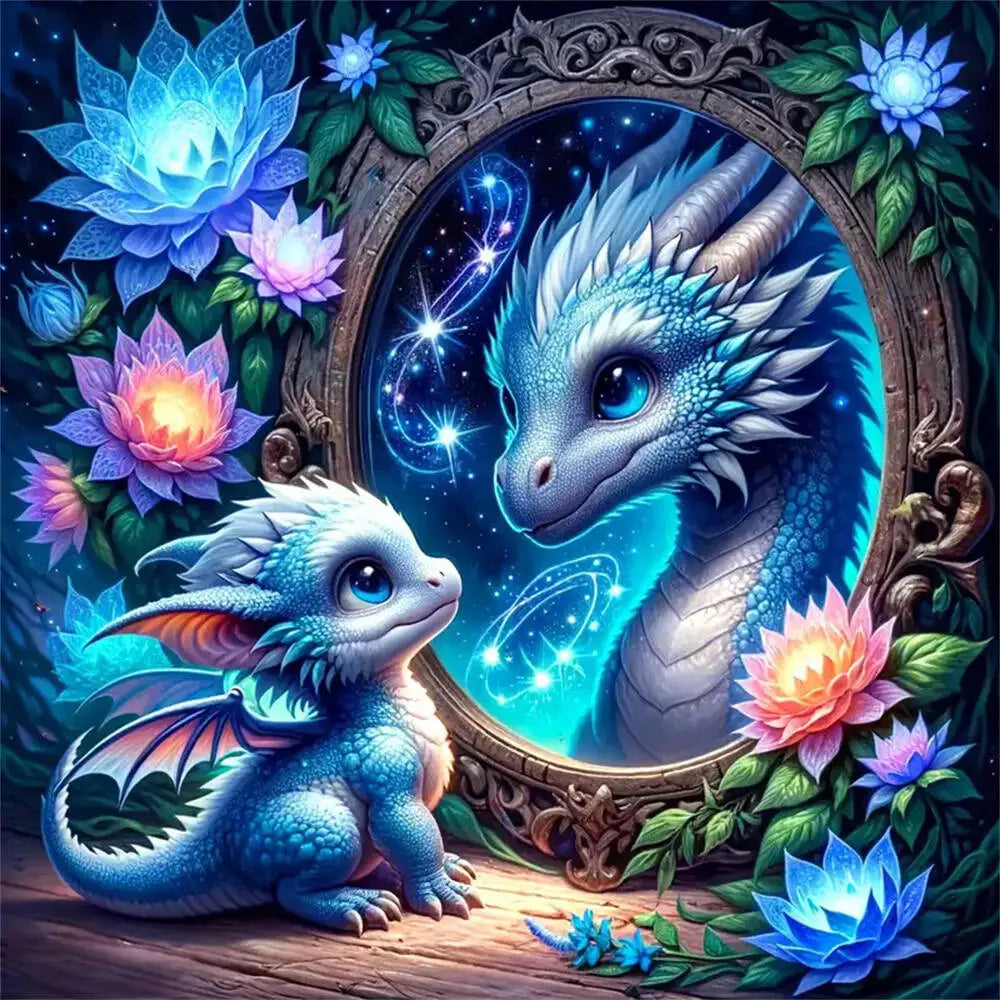 Momoart New Arrival Diamond Embroidery Dinosaur Animal Painting DIY Picture Rhinestones Lotus Flower Mosaic Dragon Child Hobby