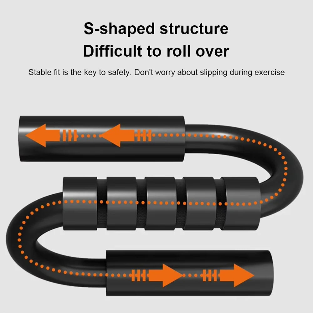 S-type push up support anti-skid foam handle thickened steel pipe household fitness equipment pectoral muscle training equipment