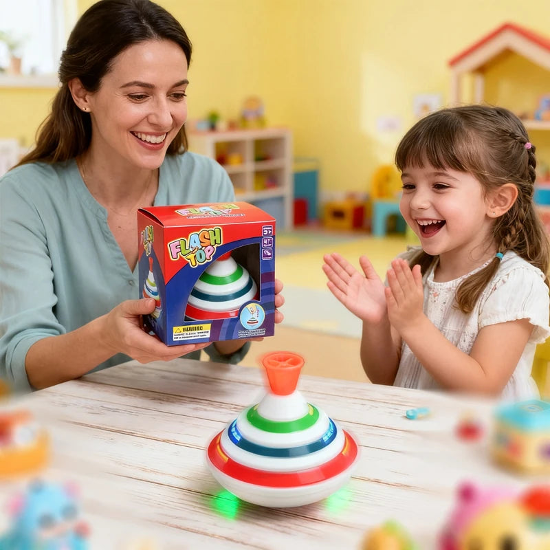 Classic Magic Spinning Tops Toy Music Light Gyro Children's Toys with LED Flash Light Music Funny Toys Kids Boys Birthday Gift