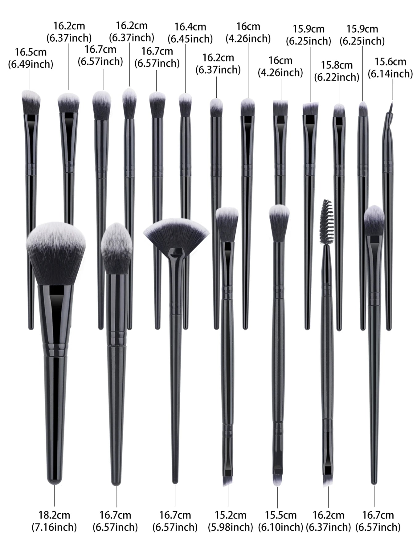 40Pcs Black Makeup Brushes Set Professional Makeup Kit Multi-functional Makeup Tool Set with Facial Makeup Accessories