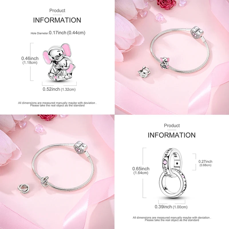 Fit 3mm Bracelets 925 Sterling Silver Tulip Family Embrace Heart Charms Beads DIY Fine Jewelry Gift Making For Women