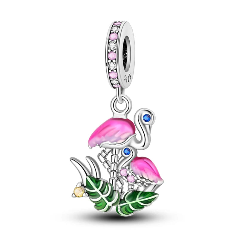 Fit 3mm Bracelets 925 Sterling Silver Tulip Family Embrace Heart Charms Beads DIY Fine Jewelry Gift Making For Women