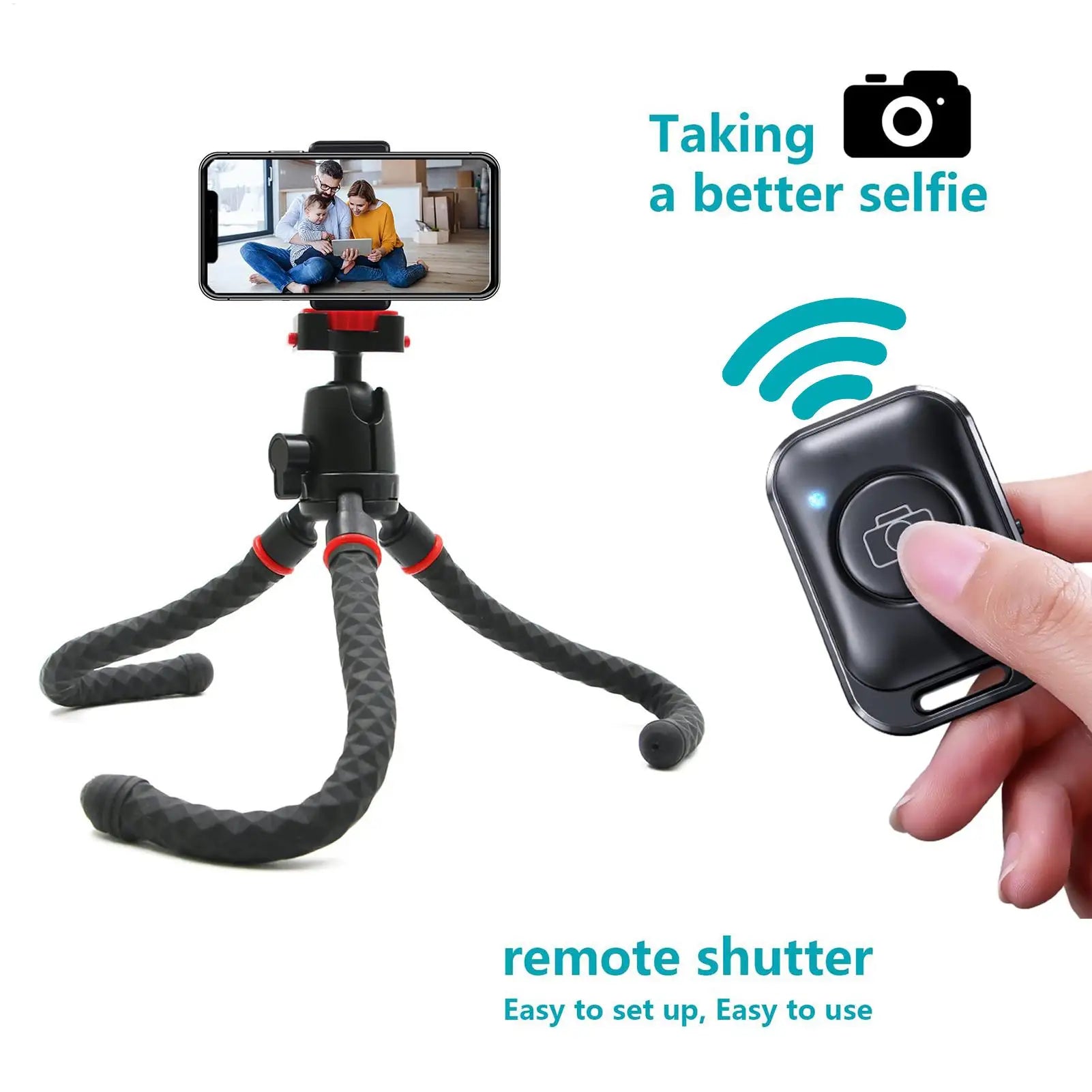 Wireless Remote Shutter Phone Remote Control Selfie Clicker Bluetooths Selfie Tripod Stick For Outdoor Live Streaming
