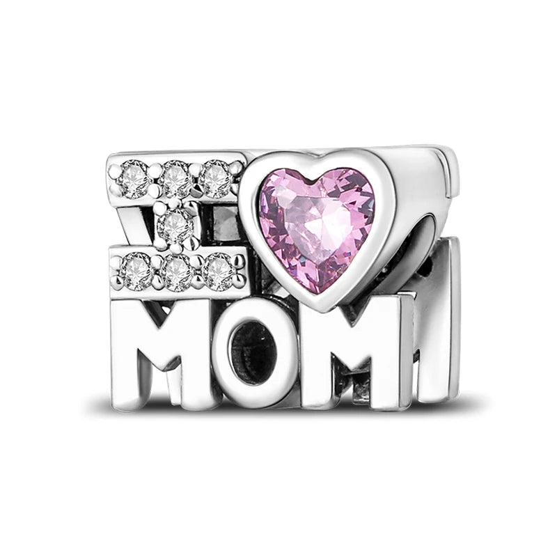 Fit 3mm Bracelets 925 Sterling Silver Tulip Family Embrace Heart Charms Beads DIY Fine Jewelry Gift Making For Women