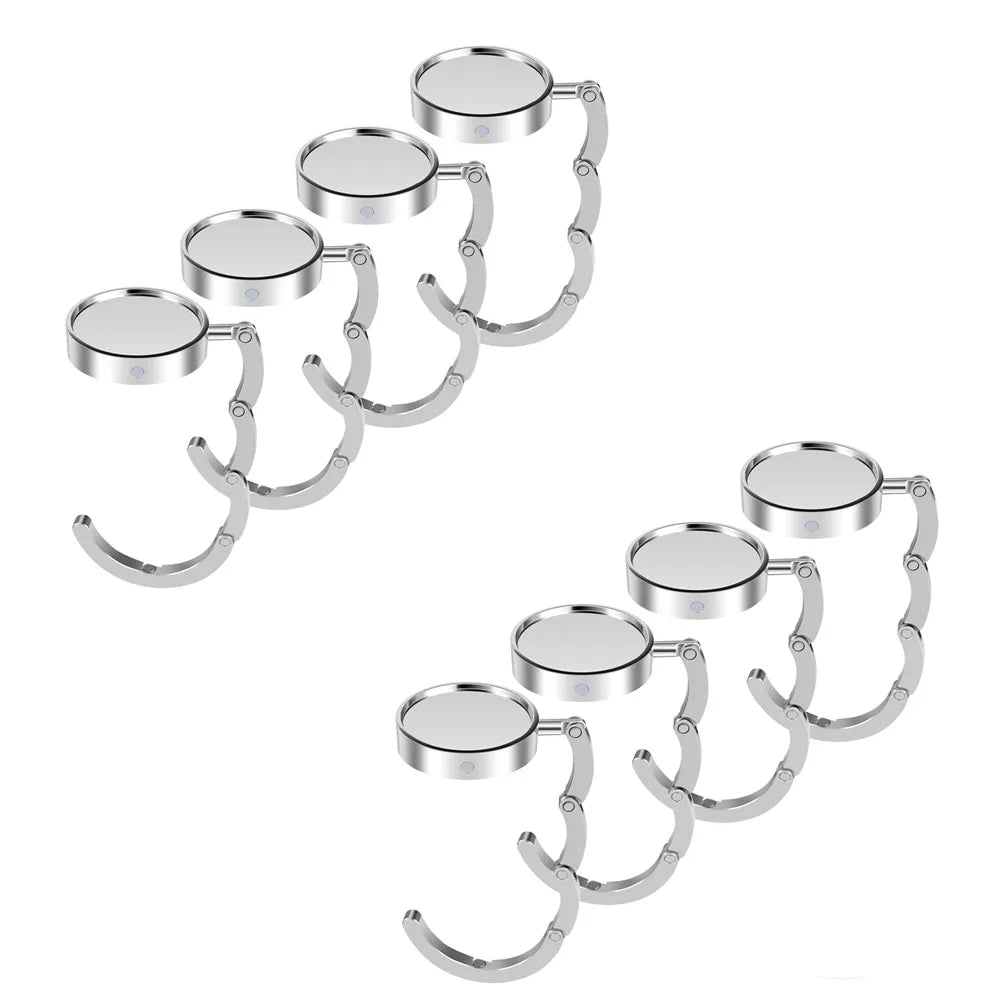 4/8Pcs Handbag Hooks for Tables Folding Purse Hangers Portable Table Bag Holders Metal Purse Hook Non-Slip Handbag Hanger for