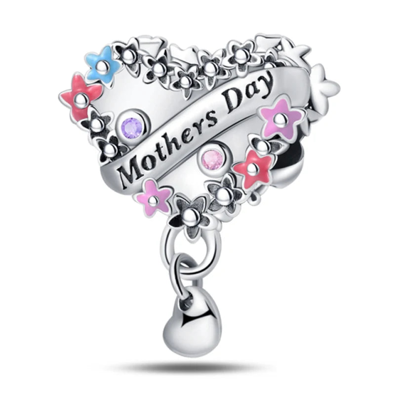 Fit 3mm Bracelets 925 Sterling Silver Tulip Family Embrace Heart Charms Beads DIY Fine Jewelry Gift Making For Women