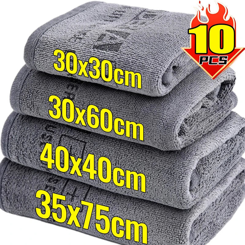 10/1pcs Microfiber Car Wash Towels Thickened High Water Absorption Auto Cleaning Cloths Towel Household Washing Drying Cloth Rag