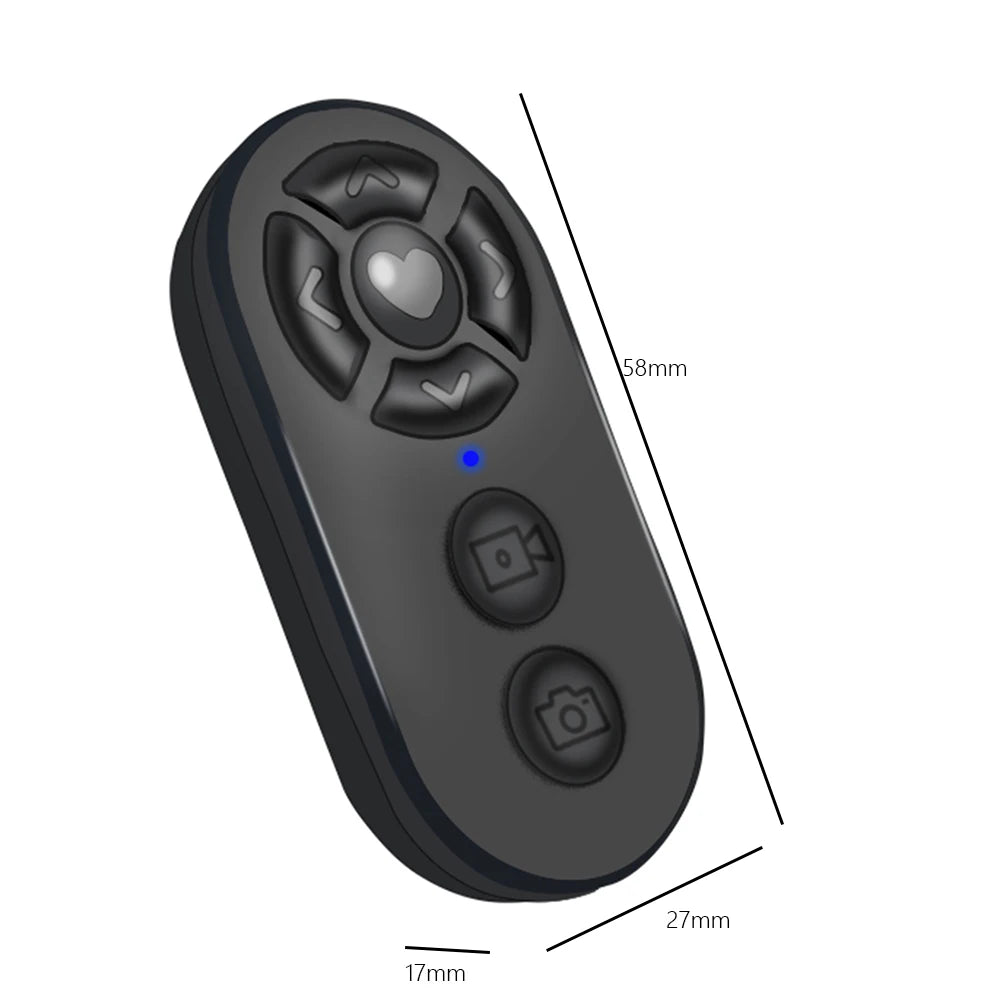 7 Buttons Remote Controller Rechargeable Bluetooth Smart Remote Selfie Stick Camera Controller for ios Android Photos and Videos