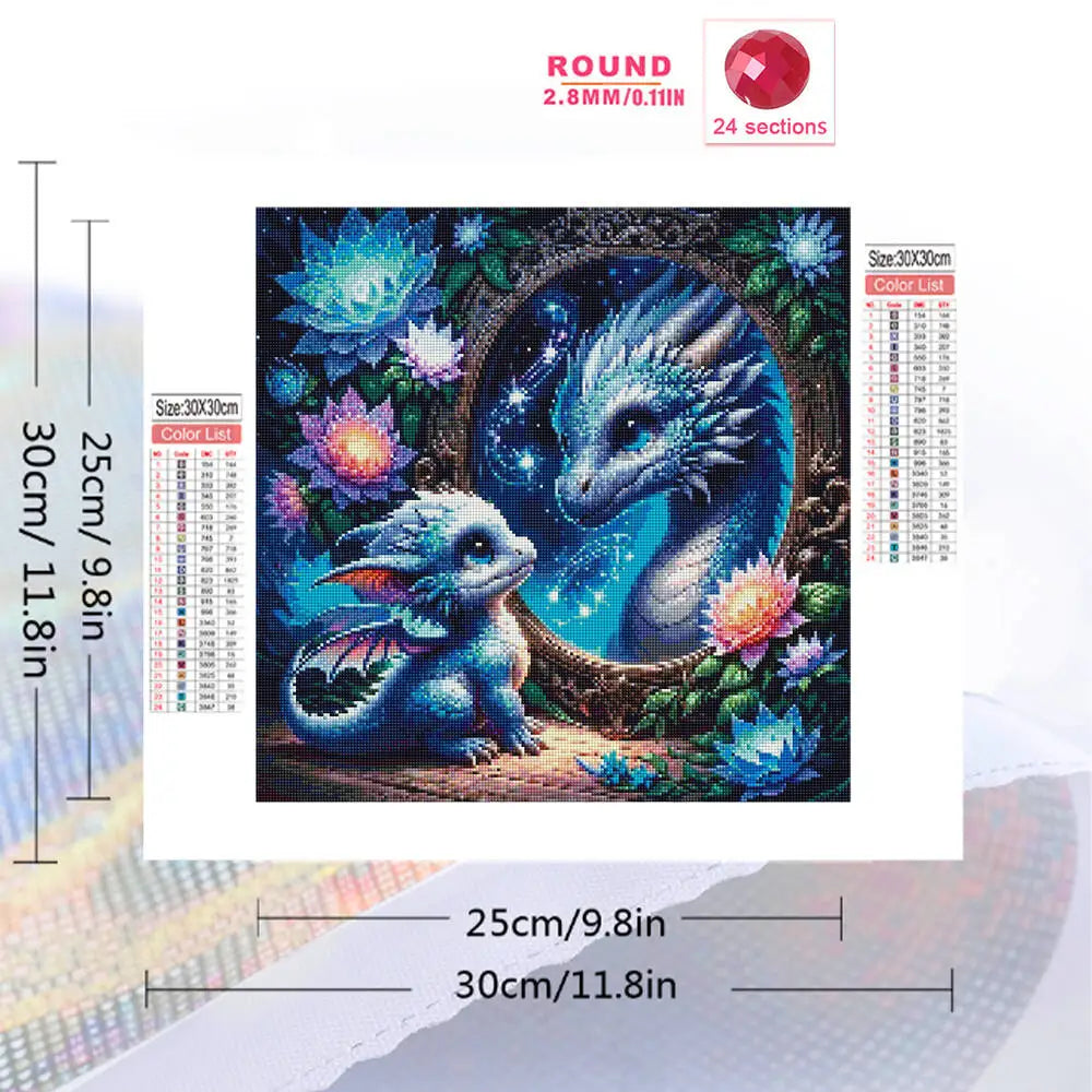 Momoart New Arrival Diamond Embroidery Dinosaur Animal Painting DIY Picture Rhinestones Lotus Flower Mosaic Dragon Child Hobby