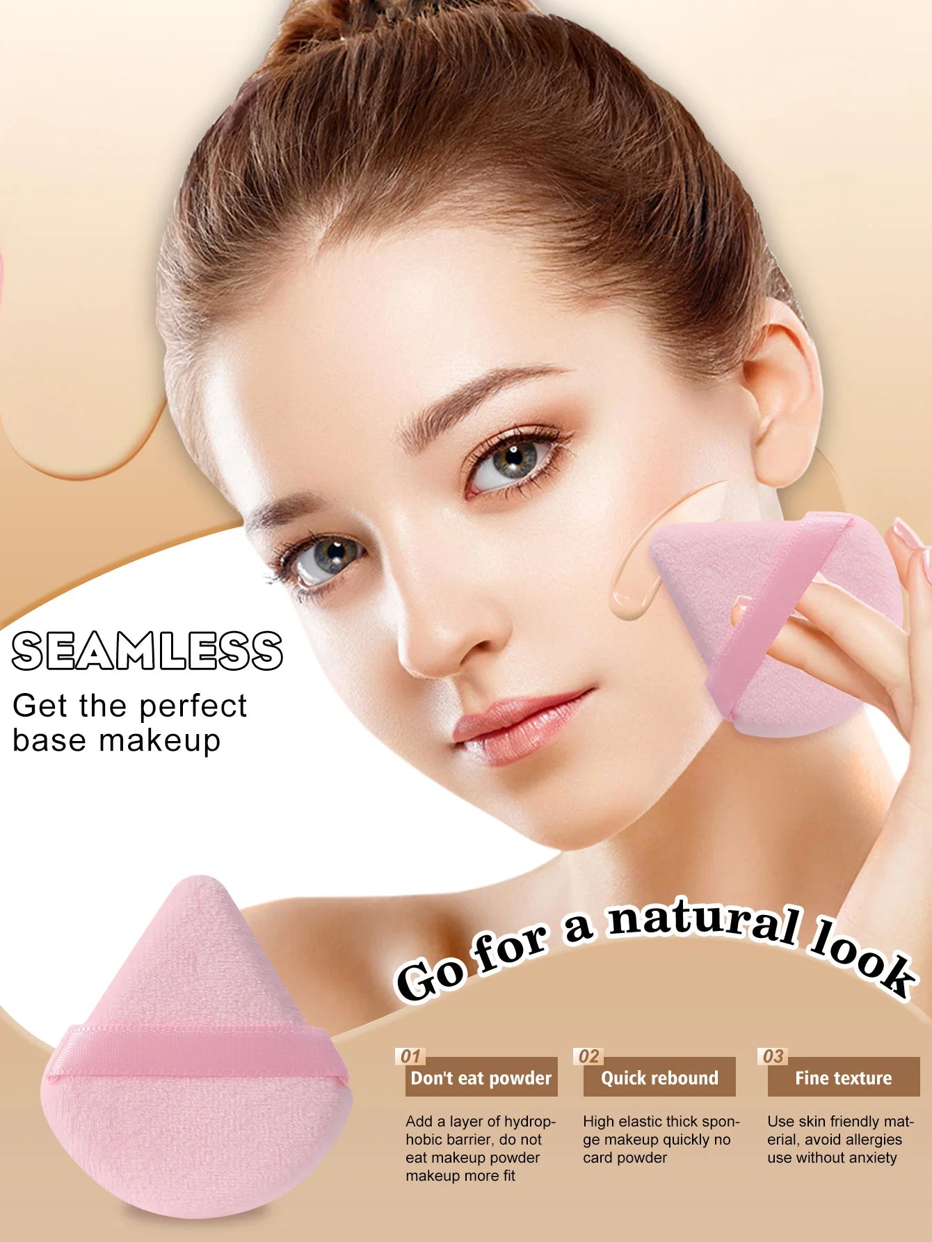 68PCS Makeup Tools:30PCS Makeup brush set+8PCS Makeup Tools+30PCS Makeup Sponges
