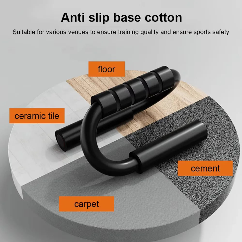 S-type push up support anti-skid foam handle thickened steel pipe household fitness equipment pectoral muscle training equipment