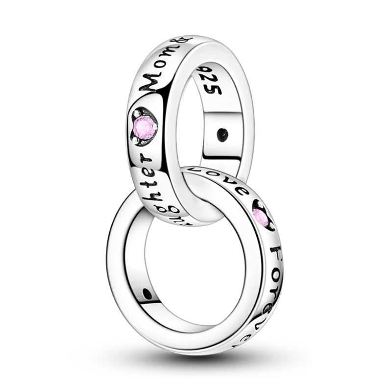 Fit 3mm Bracelets 925 Sterling Silver Tulip Family Embrace Heart Charms Beads DIY Fine Jewelry Gift Making For Women