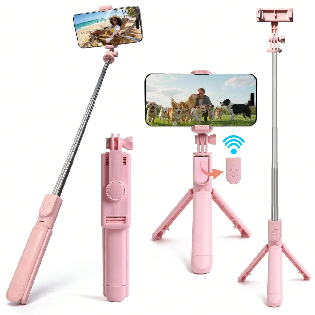 1PC Selfie Stick Wireless Selfie Stick With Tripod Stand Selfie Stick , Remote Control, Phone Holder And Built-In Tripod