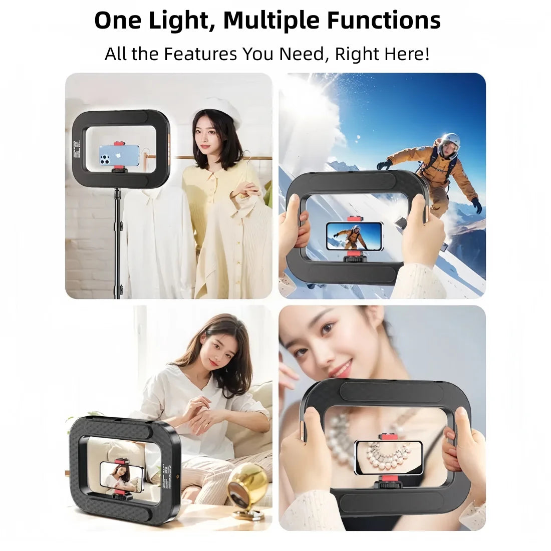 Handheld LED Ring Light Rechargeable Portable Fill Light for Mobile Phone Live Broadcast Photography Desktop Rabbit Cage Selfie