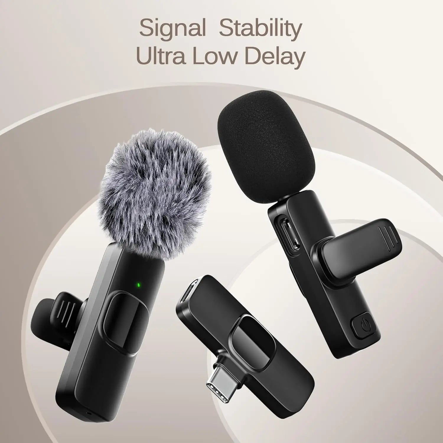 2 Pack Lavalier Microphone for Video Recording, Wireless Mini Microphone for iPhone, iPad, Android, iPhone Mic Crystal Clear