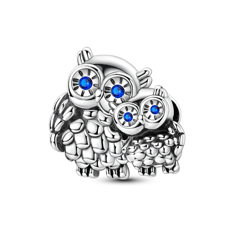 Fit 3mm Bracelets 925 Sterling Silver Tulip Family Embrace Heart Charms Beads DIY Fine Jewelry Gift Making For Women