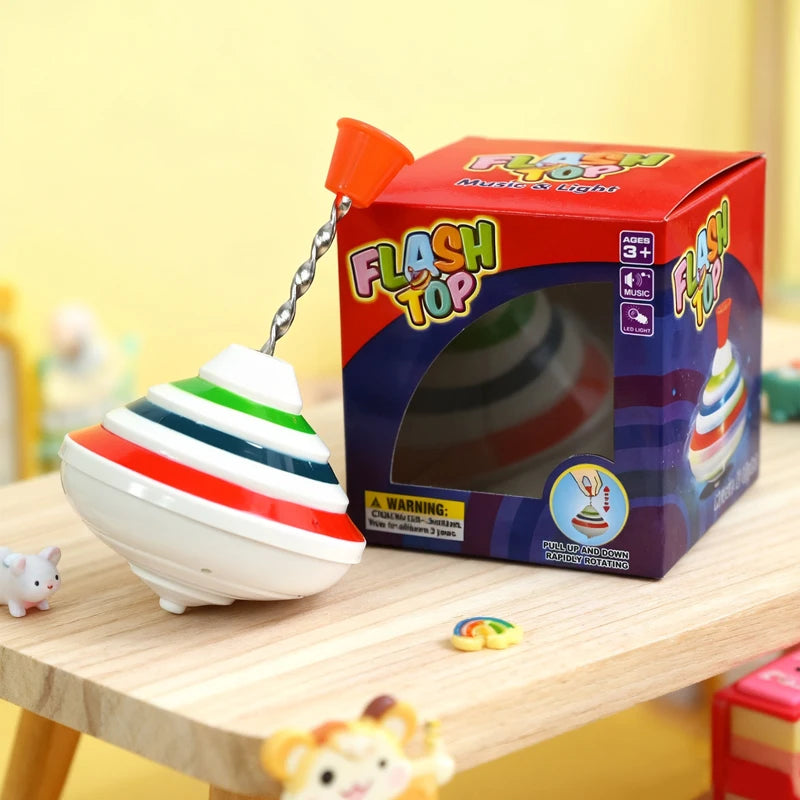 Classic Magic Spinning Tops Toy Music Light Gyro Children's Toys with LED Flash Light Music Funny Toys Kids Boys Birthday Gift