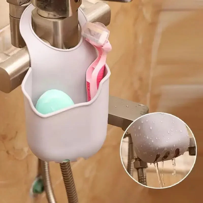 Kitchen Sink Drain Hanging Bag Bathroom Accessory Hanging Drain Bag Kitchen Sponge Soap Drain Silicone Hanging Bag