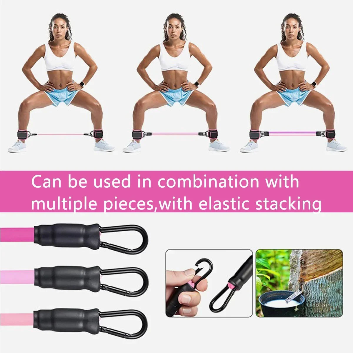 Ankle Straps Resistance Bands Set Fitness Workout Exercise Equipment Ankle Weight Yoga Elastic Fitness Band For Gym Man Woman