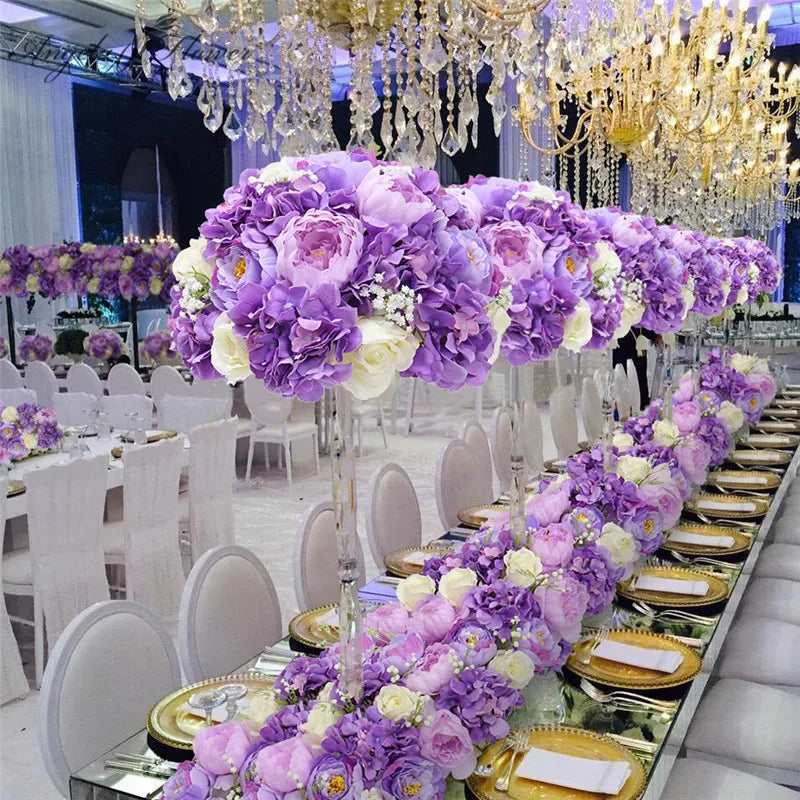 Artificial Flower Arrangement Silk Gypsophila Babysbreath Floral Row Decor For Wedding Backdrop Party Supplies Props  50/100CM