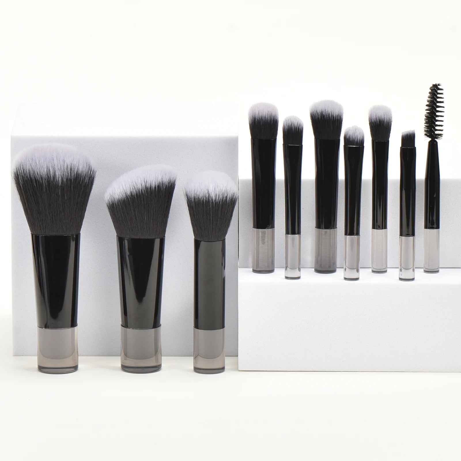 10 black Mini makeup brush Travel portable Makeup Tool Makeup Puff - Palm Brush Professional Makeup tool set