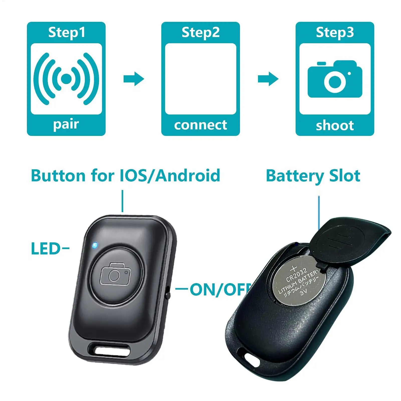 Wireless Remote Shutter Phone Remote Control Selfie Clicker Blue-tooths Selfie Tripod Stick For Outdoor Live Streaming