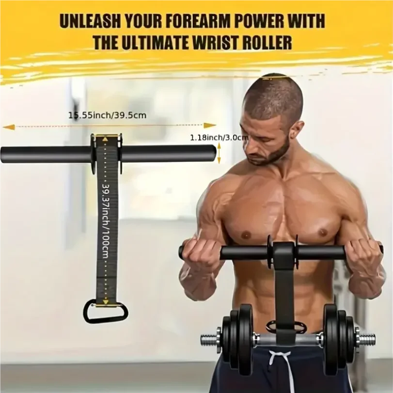 Iron Wrist Forearm Strengthener Muscle Training Stick Strength Equipment Black Universal Size Power Fitness Outdoor Sports Gear