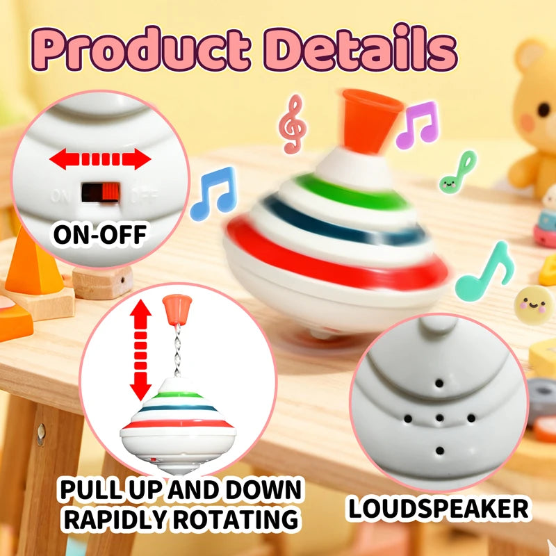 Classic Magic Spinning Tops Toy Music Light Gyro Children's Toys with LED Flash Light Music Funny Toys Kids Boys Birthday Gift