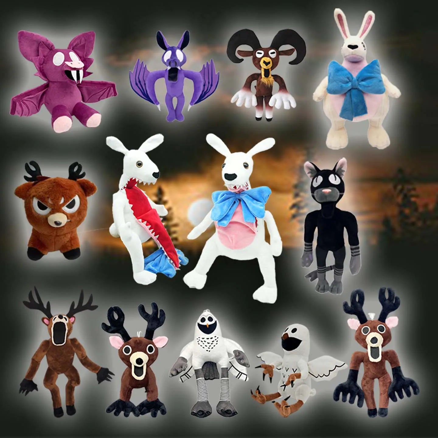TreasuringU 2026 New 99 Night In Forest Plush Game Brown Stand Sit Elk Deer White Owl Stuffed Doll Kid Birthday Gifts