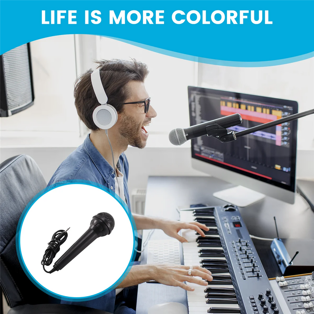 Keyboard Microphone 3.5mm Small Port Keyboard Portable Microphone for Children Beginner Electronic Piano Music Keyboard