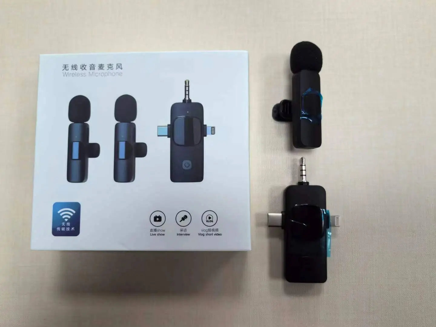Wireless Lavalier Microphone for iPhone Android USB-C Microphone with Noise Reduction for Live Streaming Interviews mini mi