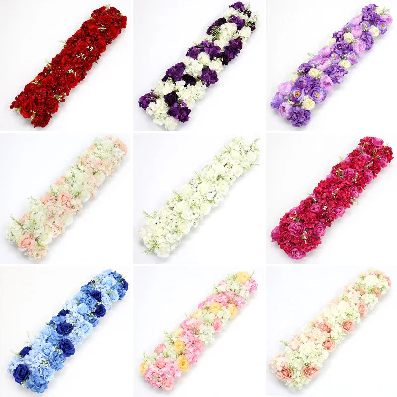 Artificial Flower Arrangement Silk Gypsophila Babysbreath Floral Row Decor For Wedding Backdrop Party Supplies Props  50/100CM