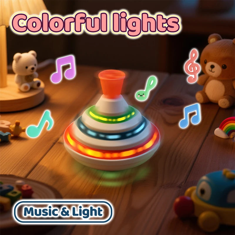 Classic Magic Spinning Tops Toy Music Light Gyro Children's Toys with LED Flash Light Music Funny Toys Kids Boys Birthday Gift